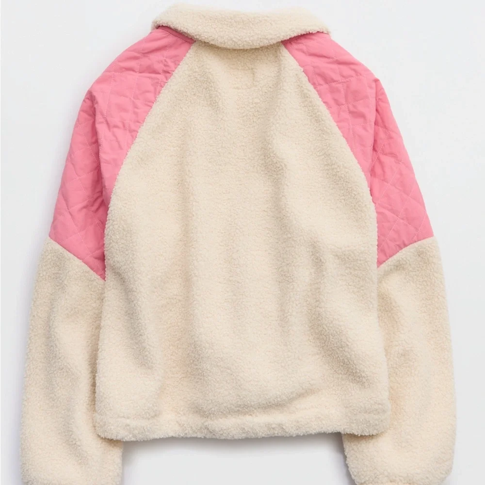 OFFLINE by Aerie Fluff Love Full Zip Jacket in Playful Pink - Picture 2 of 11